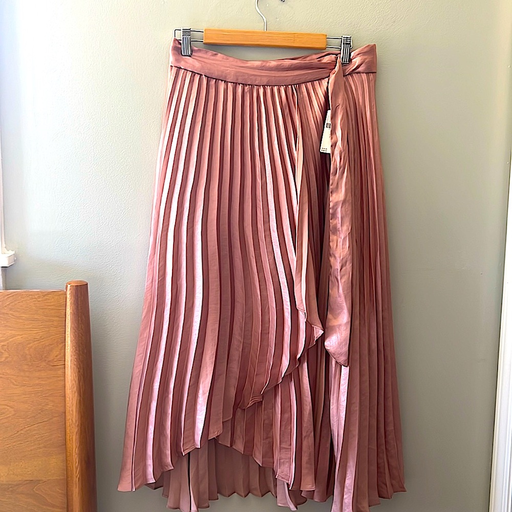 NWT Anthropologie Maeve Pleated Wrap Midi Skirt